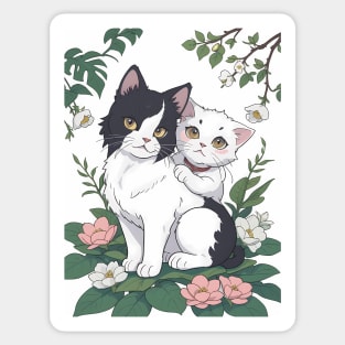 Enchanting Feline Duo Sticker